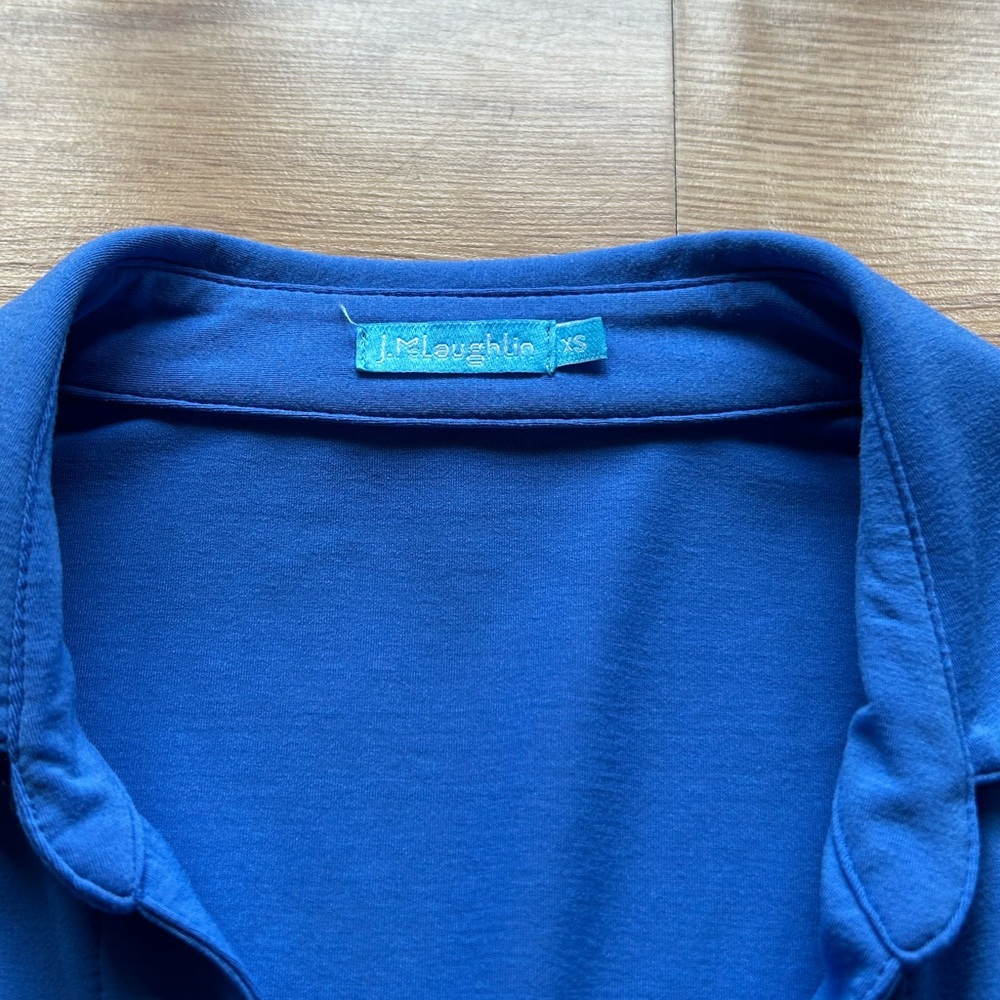 J. McLaughlin Periwinkle Blue 3/4 Sleeve Button Down - Picture 3 of 5